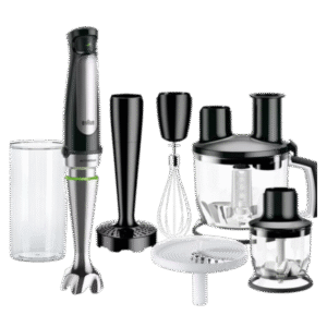 Braun MultiQuick 7 MQ7087X – 1000W ActiveBlade Hand Blender & Food Processor, Black/Stainless Steel