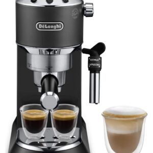 DeLonghi Dedica EC685.BK 15‑Bar Pump Espresso Machine – Slim Manual Barista Model (Black)