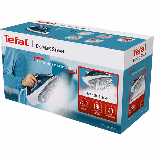 Tefal FV2839EO Express Steam Iron – 2400W, 185 g Boost, 300 ml Ceramic Soleplate - Image 4